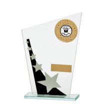 Mega Star Multisport Jade Glass Trophy | Black & Silver | 185mm