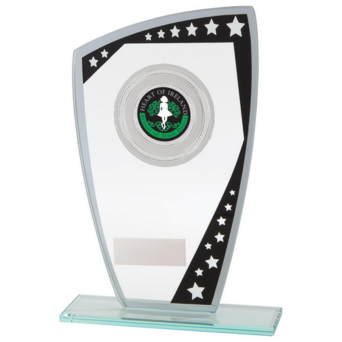 Cosmic Multisport Glass Trophy | Black & Silver | 170mm