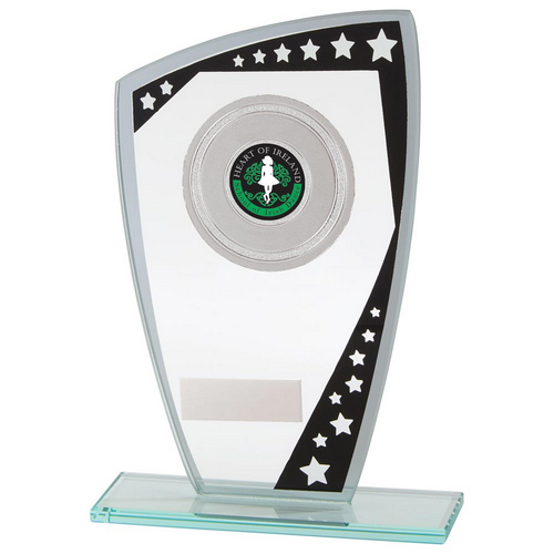 Cosmic Multisport Glass Trophy | Black & Silver | 210mm