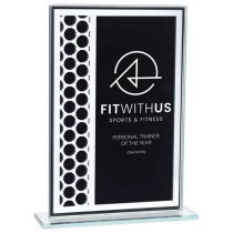 Titanium Mirrored Glass Award | Black | 160mm