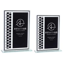 Titanium Mirrored Glass Award | Black | 180mm