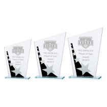 Mega Star Jade Glass Award | Black & Silver | 165mm