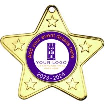 Personalised Star Shaped Medal | Gold | 50mm