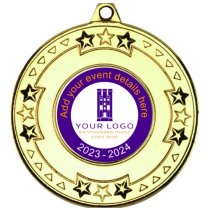 Personalised Tri Star Medal | Gold | 50mm