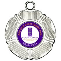 Personalised Tudor Rose Medal | Silver | 50mm