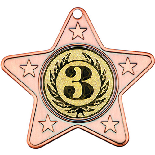 3rd Place Star Shaped Medal | Bronze | 50mm