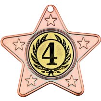 4th Place Star Shaped Medal | Bronze | 50mm