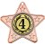 4th Place Star Shaped Medal | Bronze | 50mm - M10BZ.4TH