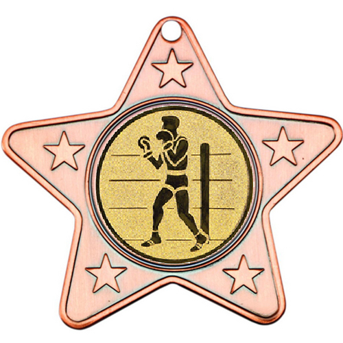 Boxing Star Shaped Medal | Bronze | 50mm