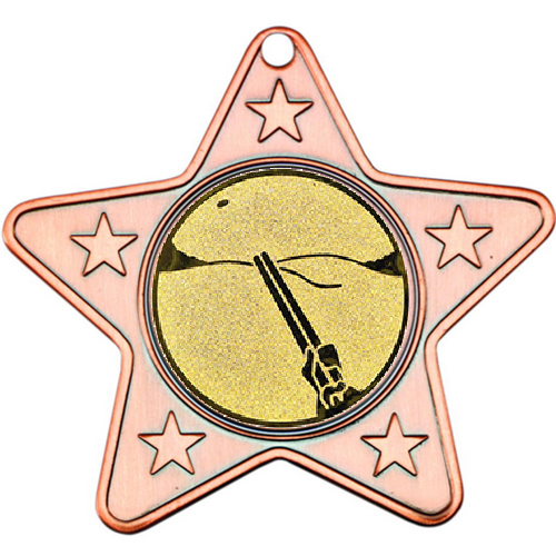 Clay Pigeon Star Shaped Medal | Bronze | 50mm