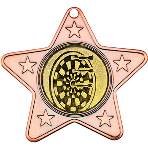 Darts Star Shaped Medal | Bronze | 50mm