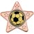Football Star Shaped Medal | Bronze | 50mm - M10BZ.FOOTBALL