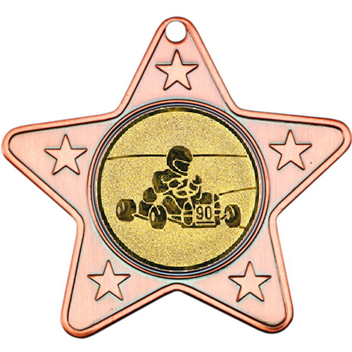 Go Kart Star Shaped Medal | Bronze | 50mm