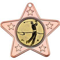 Golf Star Shaped Medal | Bronze | 50mm