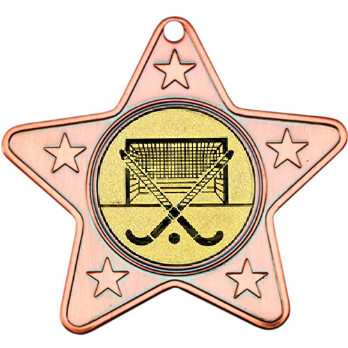 Hockey Star Shaped Medal | Bronze | 50mm