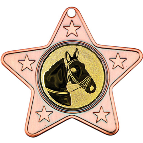 Horse Star Shaped Medal | Bronze | 50mm