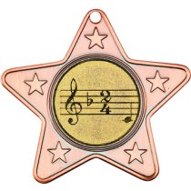 Music Star Shaped Medal | Bronze | 50mm