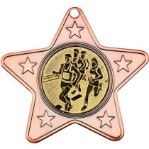 Running Star Shaped Medal | Bronze | 50mm