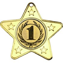 1st Place Star Shaped Medal | Gold | 50mm