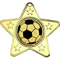 Football Star Shaped Medal | Gold | 50mm