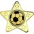 Football Star Shaped Medal | Gold | 50mm - M10G.FOOTBALL