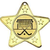 Hockey Star Shaped Medal | Gold | 50mm