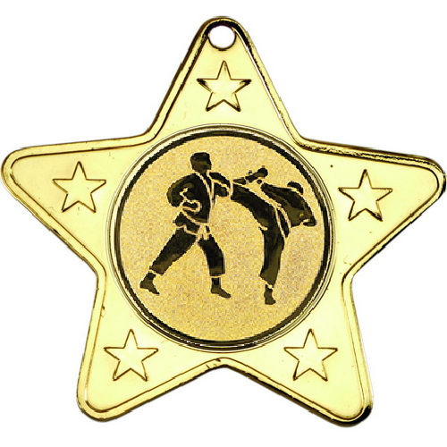 Karate Star Shaped Medal | Gold | 50mm