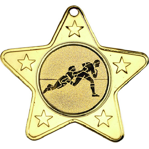 Rugby Star Shaped Medal | Gold | 50mm