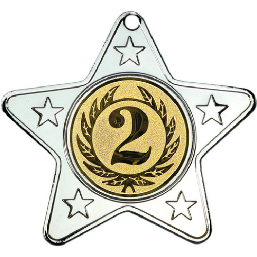 2nd Place Star Shaped Medal | Silver | 50mm