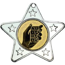 Dominos Star Shaped Medal | Silver | 50mm
