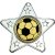 Football Star Shaped Medal | Silver | 50mm - M10S.FOOTBALL
