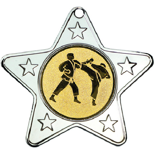 Karate Star Shaped Medal | Silver | 50mm