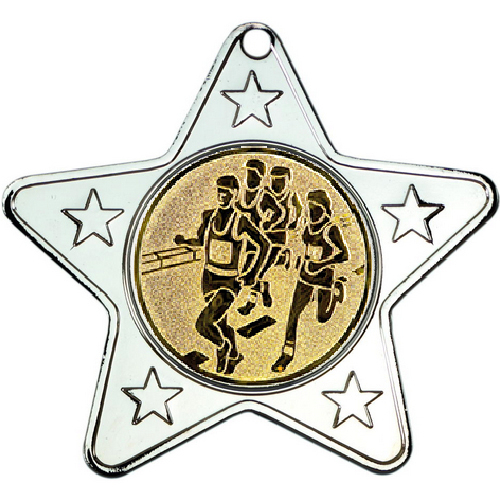 Running Star Shaped Medal | Silver | 50mm