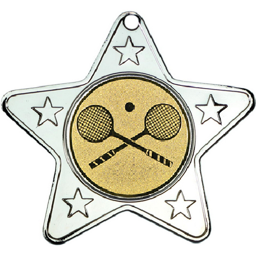 Squash Star Shaped Medal | Silver | 50mm
