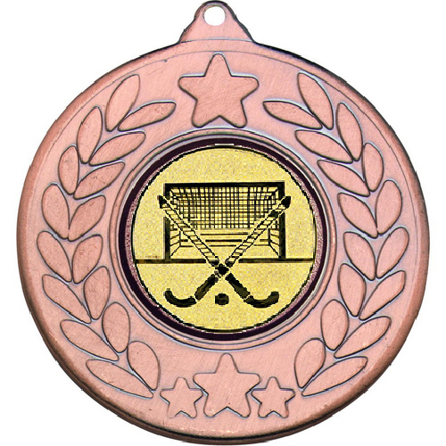Hockey Stars and Wreath Medal | Bronze | 50mm