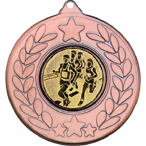 Running Stars and Wreath Medal | Bronze | 50mm