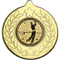 Golf Stars and Wreath Medal | Gold | 50mm