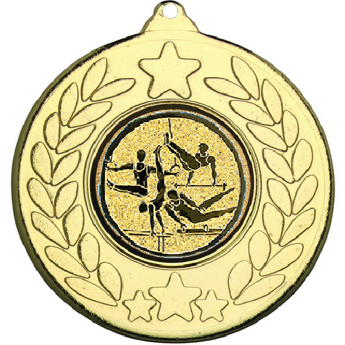 Gymnastics Stars and Wreath Medal | Gold | 50mm