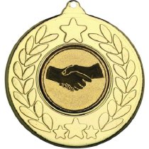 Handshake Stars and Wreath Medal | Gold | 50mm