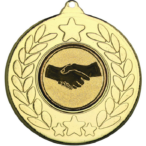 Handshake Stars and Wreath Medal | Gold | 50mm