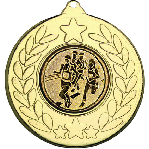 Running Stars and Wreath Medal | Gold | 50mm