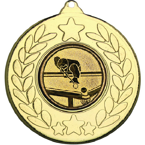 Snooker Stars and Wreath Medal | Gold | 50mm