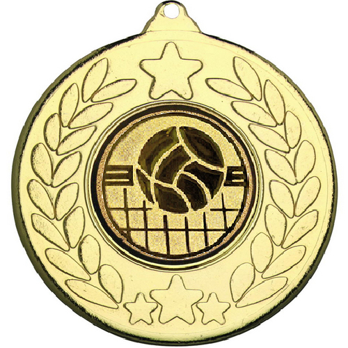 Volleyball Stars and Wreath Medal | Gold | 50mm