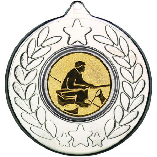 Fishing Stars and Wreath Medal | Silver | 50mm