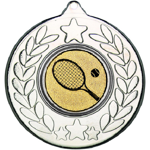 Tennis Stars and Wreath Medal | Silver | 50mm