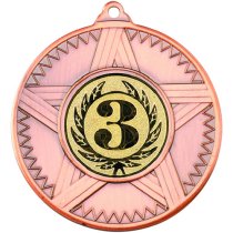 3rd Place Striped Star Medal | Bronze | 50mm