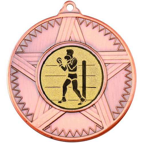Boxing Striped Star Medal | Bronze | 50mm