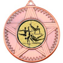 Gymnastics Striped Star Medal | Bronze | 50mm