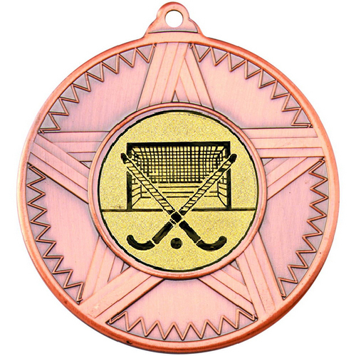 Hockey Striped Star Medal | Bronze | 50mm