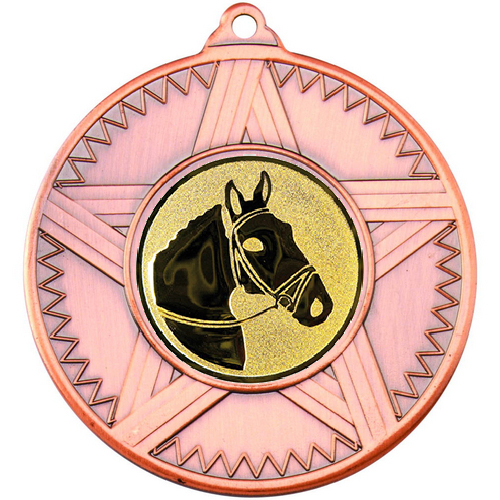 Horse Striped Star Medal | Bronze | 50mm